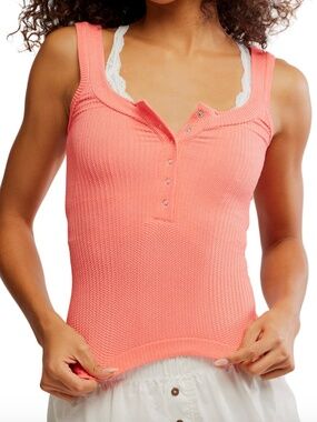 FREE PEOPLE CLEAN SLATE HENLEY TANK